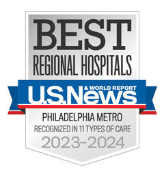 Best Hospitals badge by U.S. News for Philadelphia, 2023-2024.