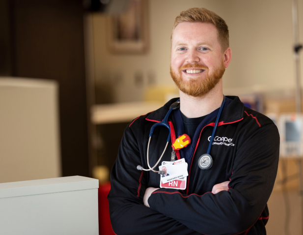 Smiling nurse with stethoscope