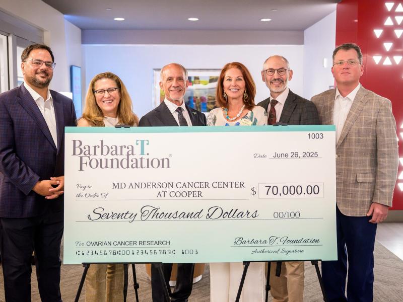 Hope for Ovarian Cancer Patients: The Cooper Foundation Receives $70,000 Donation from  Barbara T. Ferraro Foundation, Bringing Total Contribution to $170,000