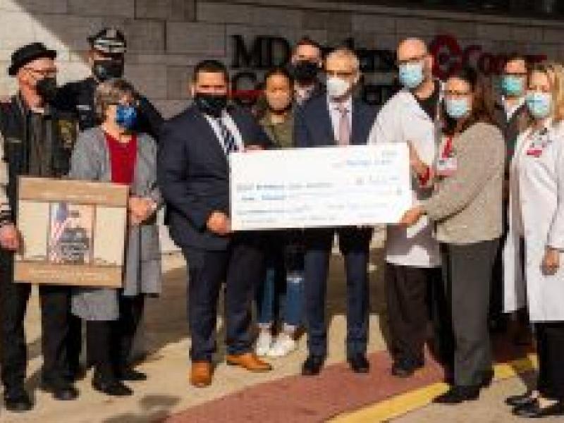 MD Anderson Cancer Center at Cooper Receives $9,000 Donation for Colon Cancer Research in Honor of Fallen Police Officer