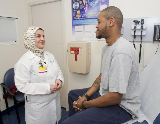 Patient getting an epilepsy consultation.