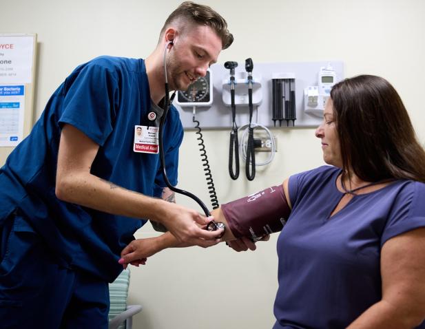 blood pressure medical assistant patient exam room