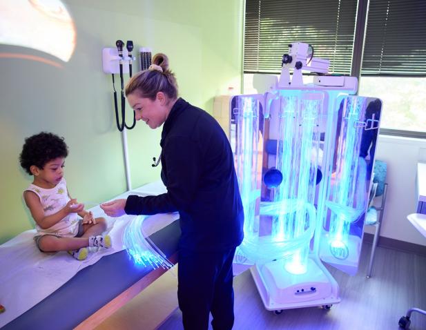 doctor young pediatric patient sensory cart