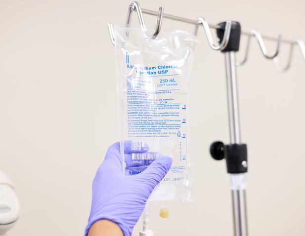 saline IV close up
