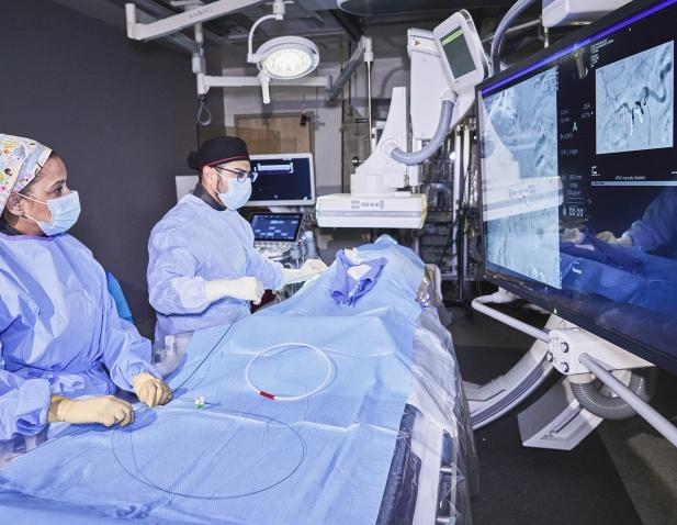 interventional radiologists perform a procedure
