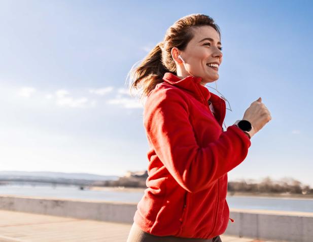 woman running the beach