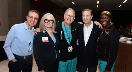 group of team members from cardiology at 20-yeaer club event 2025