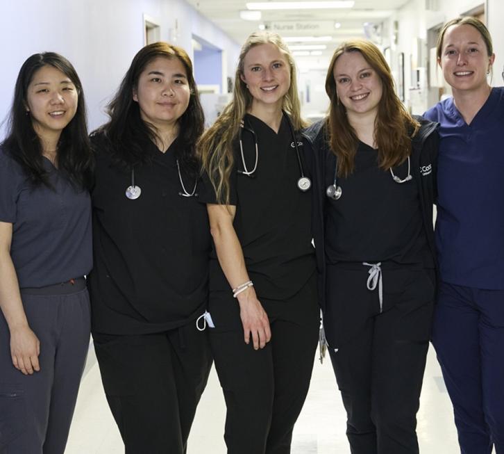 Physicians in hallway